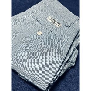 Ralph Lauren Classic Polo Chino Cargo Shorts Men's 30W Blue And White Stripe